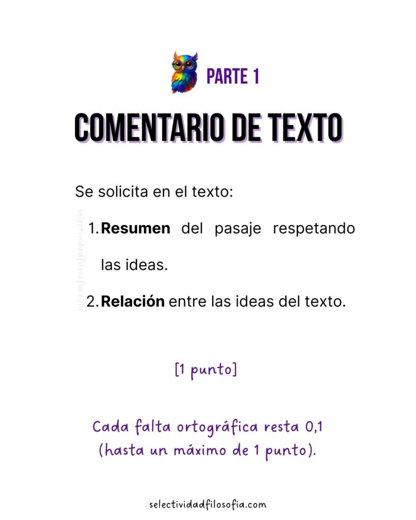 PAU 2025 FILOSOFÍA PAÍS VASCO parte 1, comentario de texto, resumen y relación con otros filósofos
