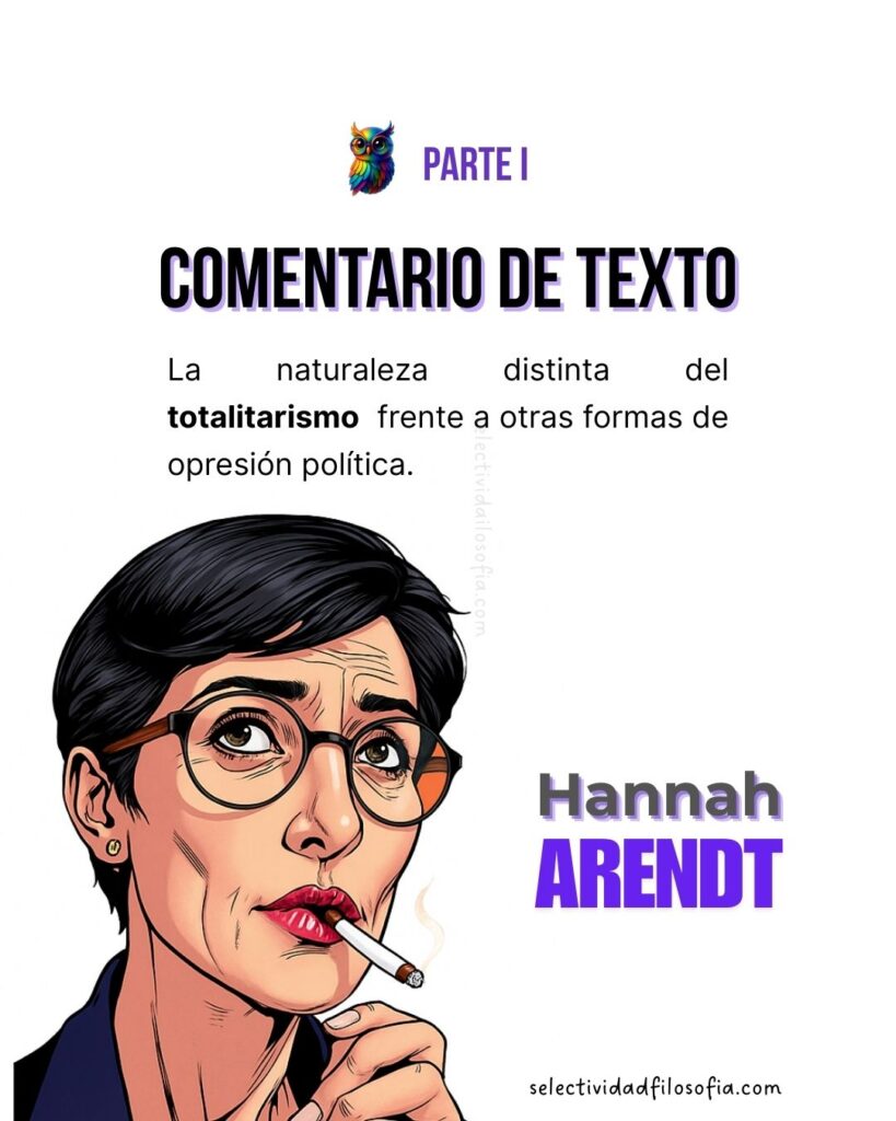 PAU 2025 FILOSOFÍA CANTABRIA examen de selectividad, ejercicio de comentario de texto filosófico sobre Hannah Arendt.