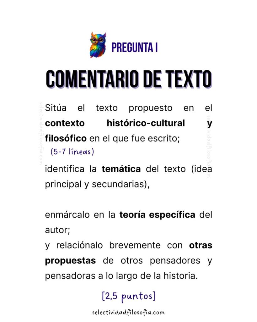 1 PAU 2025 FILOSOFÍA LA RIOJA, parte 1 del examen, comentario de texto, contextualización, temática, otras propuestas similares de otros autores.