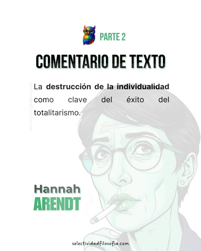 PAU 2025 CASTILLA LA MANCHA FILOSOFÍA. parte 2 comentario de texto de Hannah Arendt
