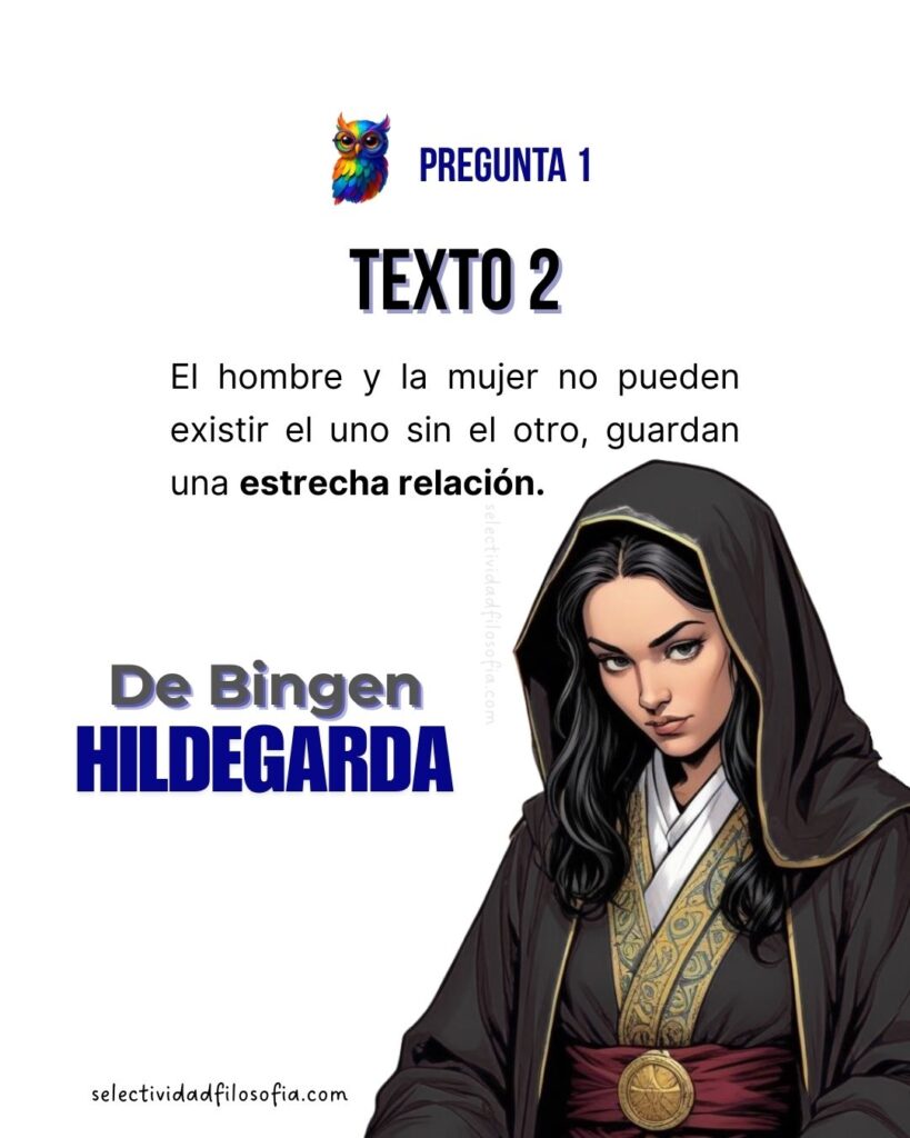 PAU 2025 NAVARRA FILOSOFÍA examen pregunta 1 de comentario de texto sobre Hildegarda de Bingen
