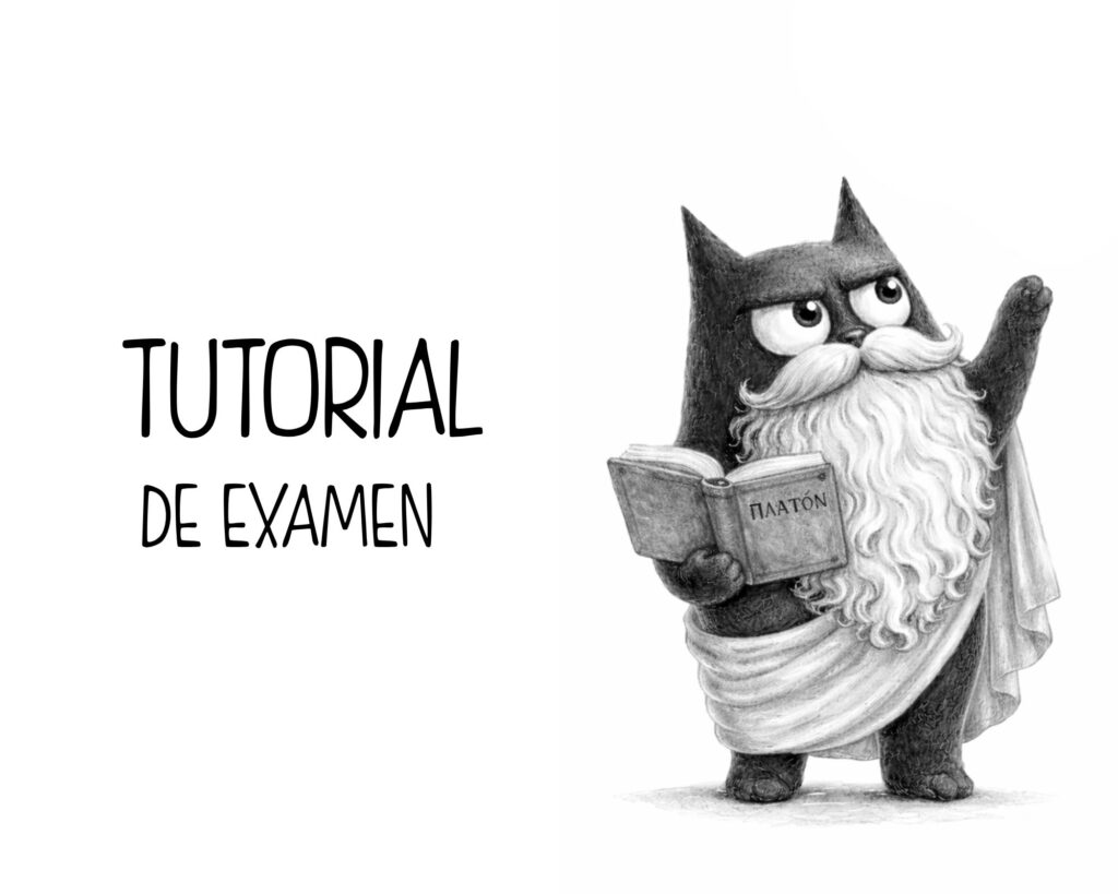 Tutorial de examen de Platón con ilustración SeleFilo