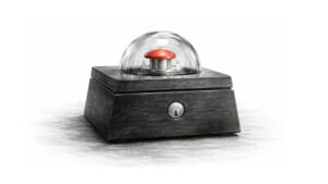 Ilustración de SeleFilo (blog de Esther Varela) de una caja con un botón rojo.