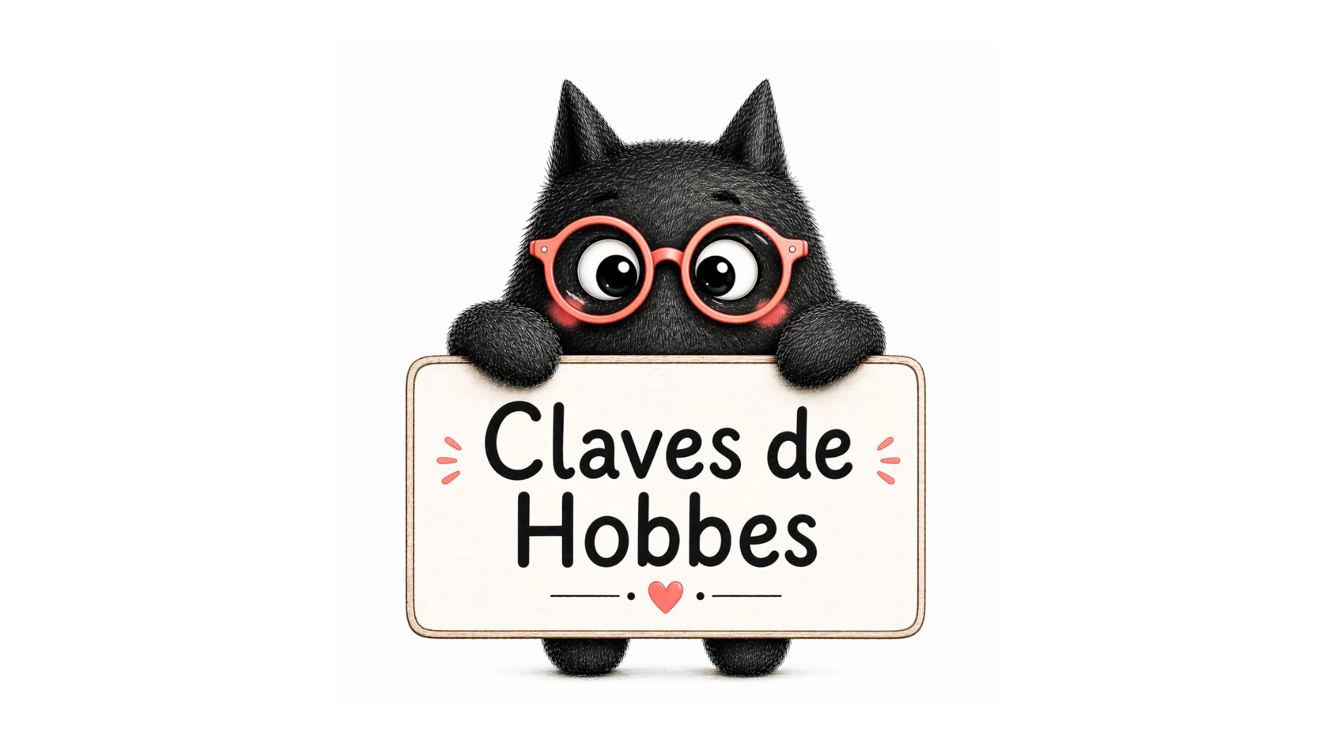 Personaje de SeleFilo sujetando un cartel que pone "Claves de Hobbes" para la Selectividad.