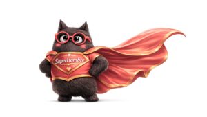 Personaje SeleFilo (del blog de Esther Varela: Selectividad Filosofía) disfrazado de SuperHombre, en página sobre Nietzsche y Eterno Retorno para preparar las PAU.