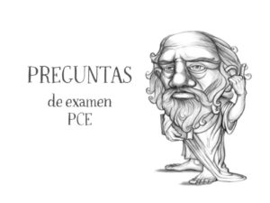 Ilustración de Platón de Nacho García con título Preguntas de Examen PCE en el blog educativo “SeleFilo” de preparación para las pruebas de Filosofía PAU y PCE, de Esther Varela.