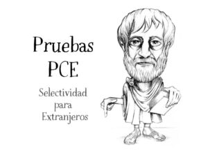 Ilustración de Aristóteles de Nacho García con título “Pruebas PCE - Selectividad para Extranjeros”, en el blog educativo de Esther Varela, SeleFilo de preparación para las pruebas de Filosofía PAU y PCE