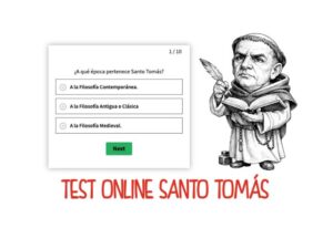 Ilustración de Santo Tomás en el Test de Selectividad PAU - SeleFilo