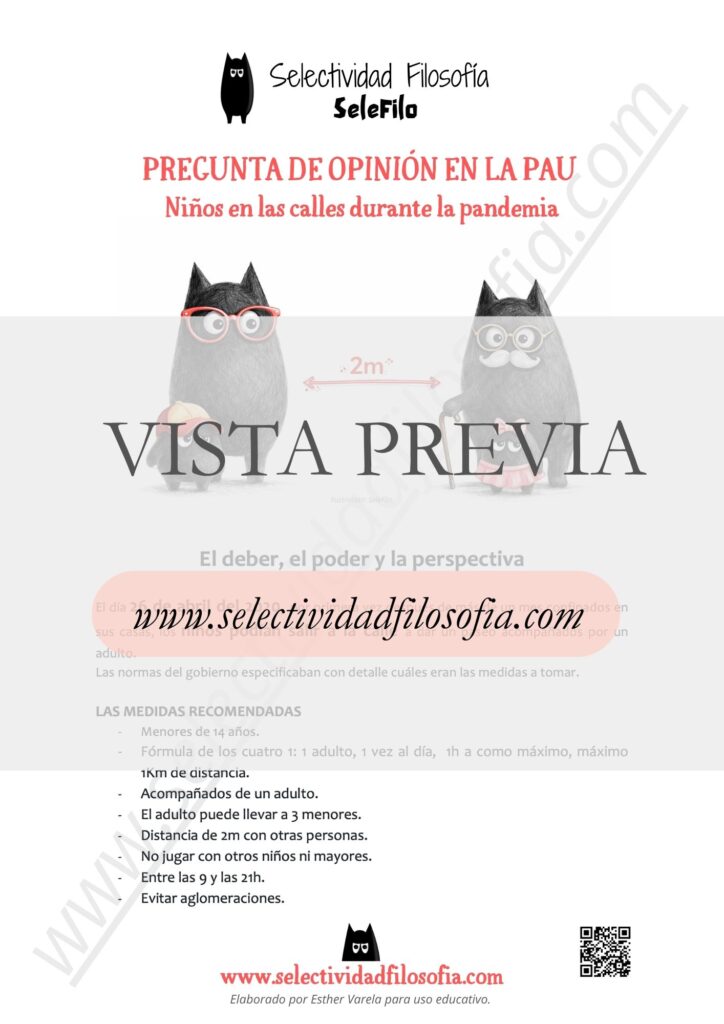 Vista previa de actividad de Pregunta de Opinión, descargable en PDF en botón inferior, titulada, Niños en las calles durante la pandemia